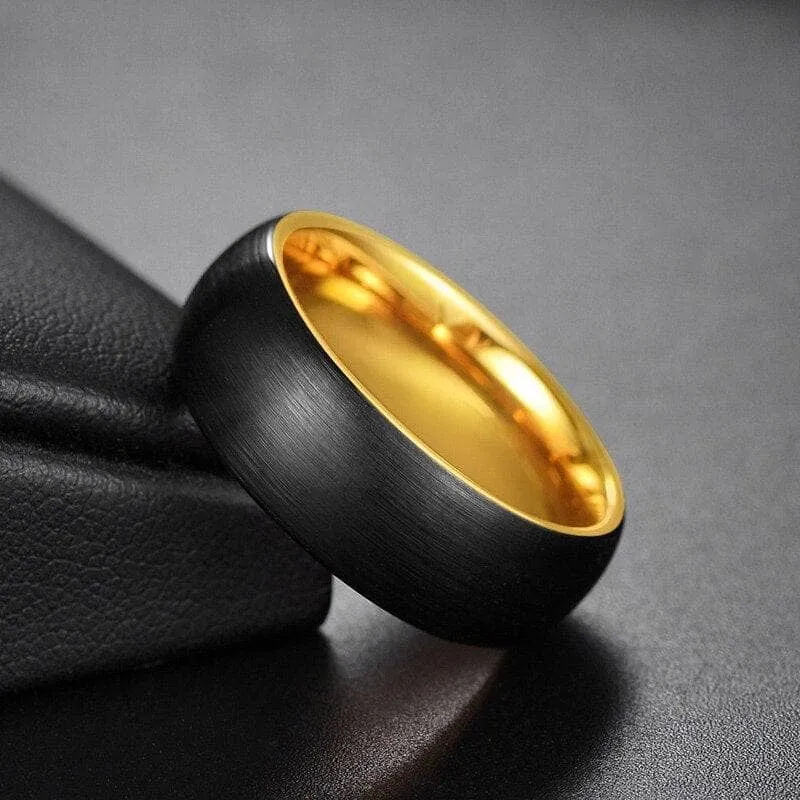 Black Brushed 8mm Tungsten Men's Wedding Band