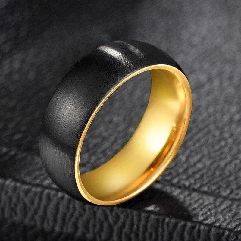 Black Brushed 8mm Tungsten Men's Wedding Band