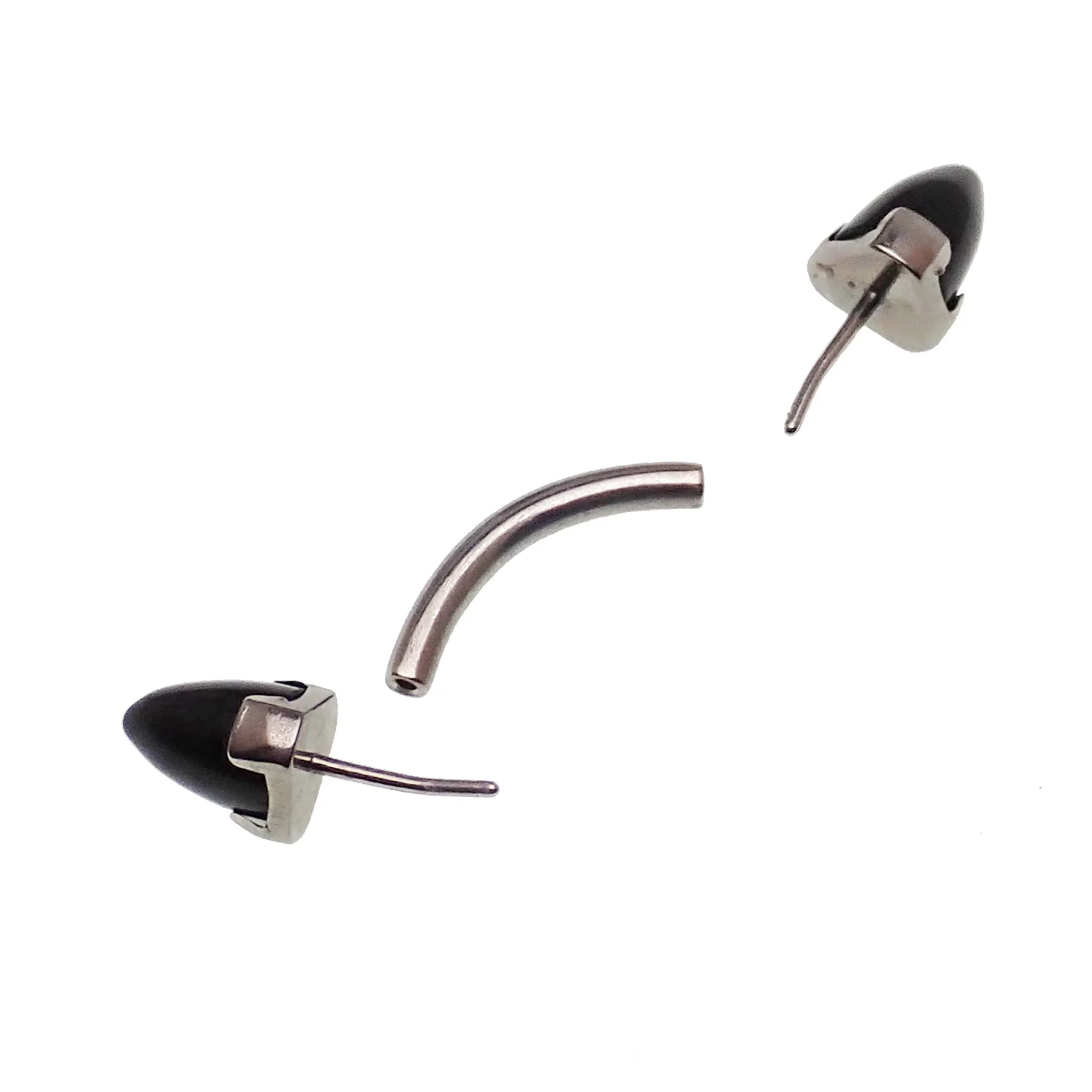 Black Onyx 4mm Push Fit Titanium Curve Bar 14g, 16g