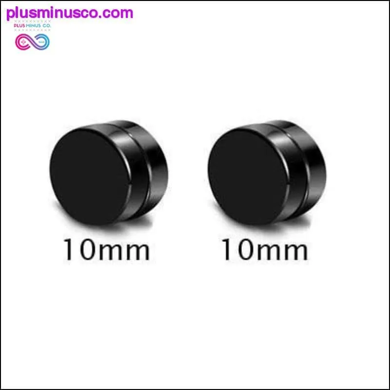 Black Silver Color Magnet Round Circle Punk Stud Stainless