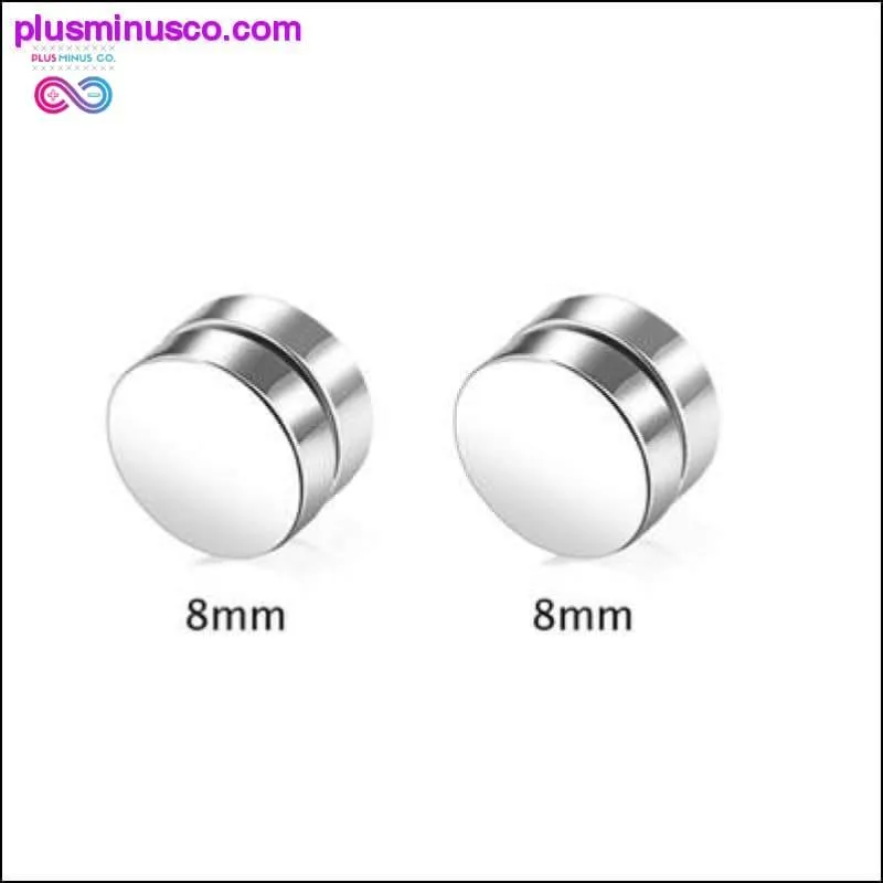 Black Silver Color Magnet Round Circle Punk Stud Stainless