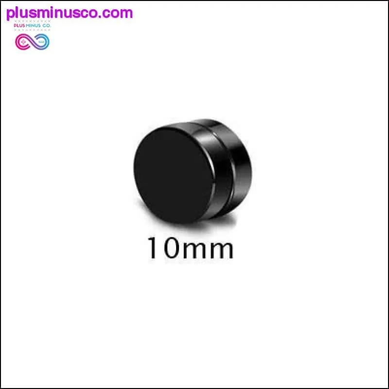 Black Silver Color Magnet Round Circle Punk Stud Stainless