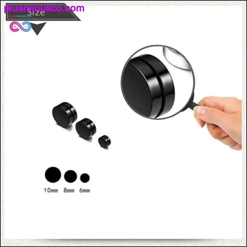 Black Silver Color Magnet Round Circle Punk Stud Stainless