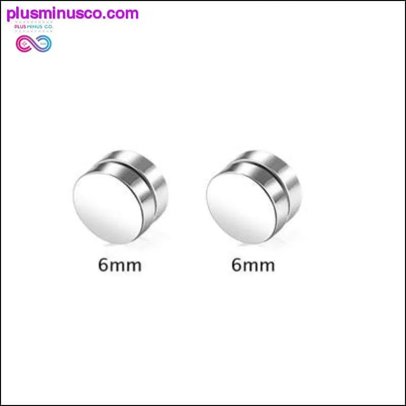 Black Silver Color Magnet Round Circle Punk Stud Stainless