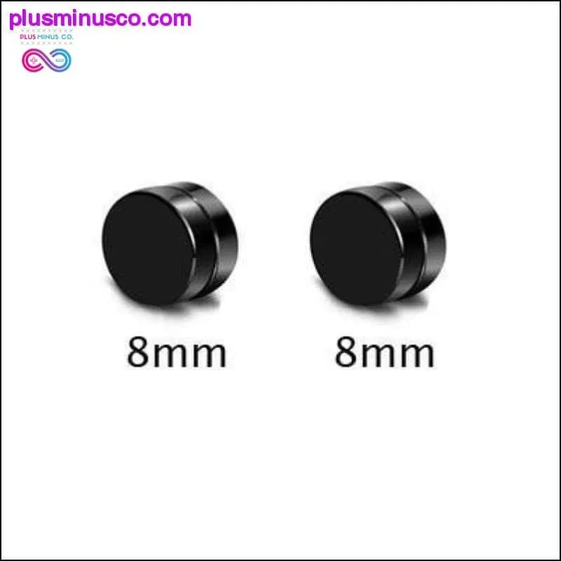 Black Silver Color Magnet Round Circle Punk Stud Stainless