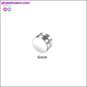 Black Silver Color Magnet Round Circle Punk Stud Stainless