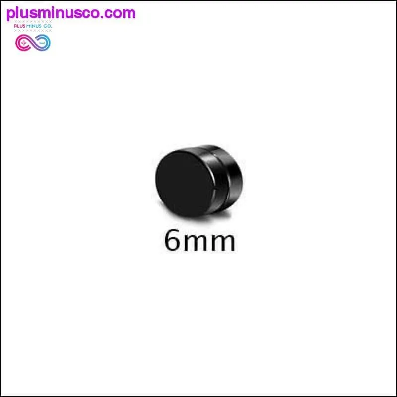 Black Silver Color Magnet Round Circle Punk Stud Stainless