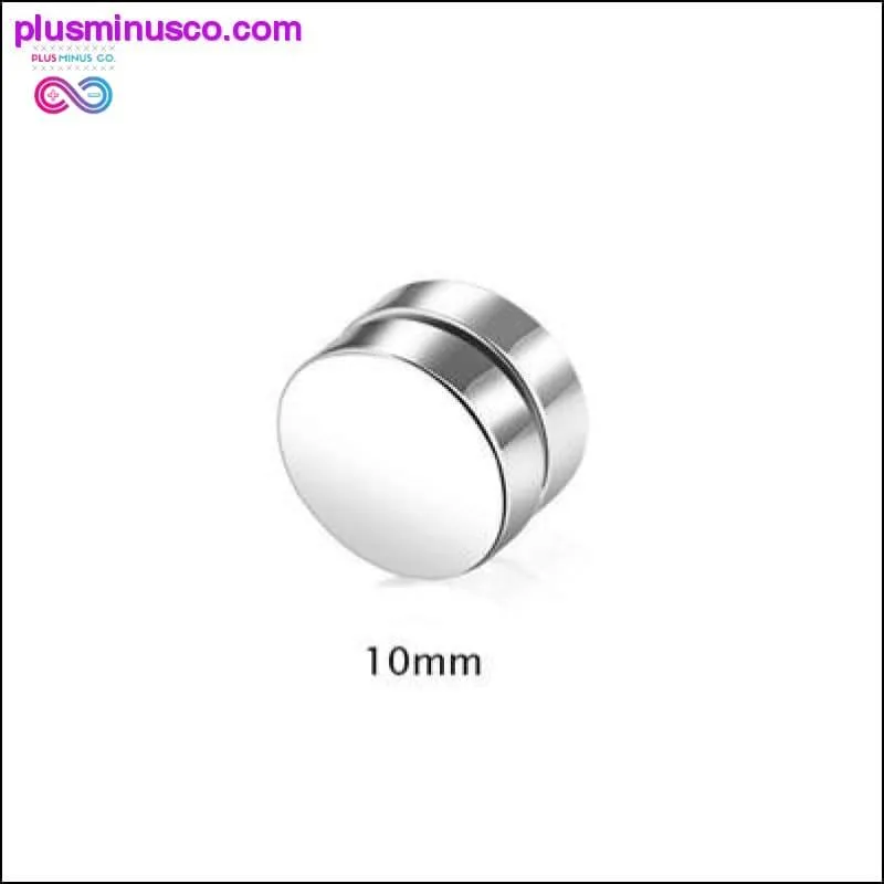 Black Silver Color Magnet Round Circle Punk Stud Stainless