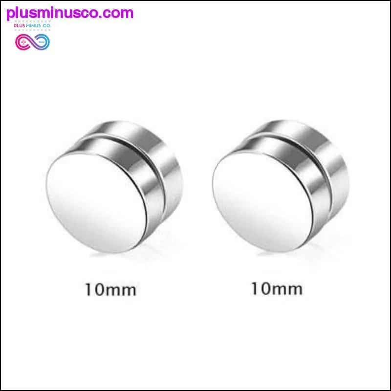 Black Silver Color Magnet Round Circle Punk Stud Stainless