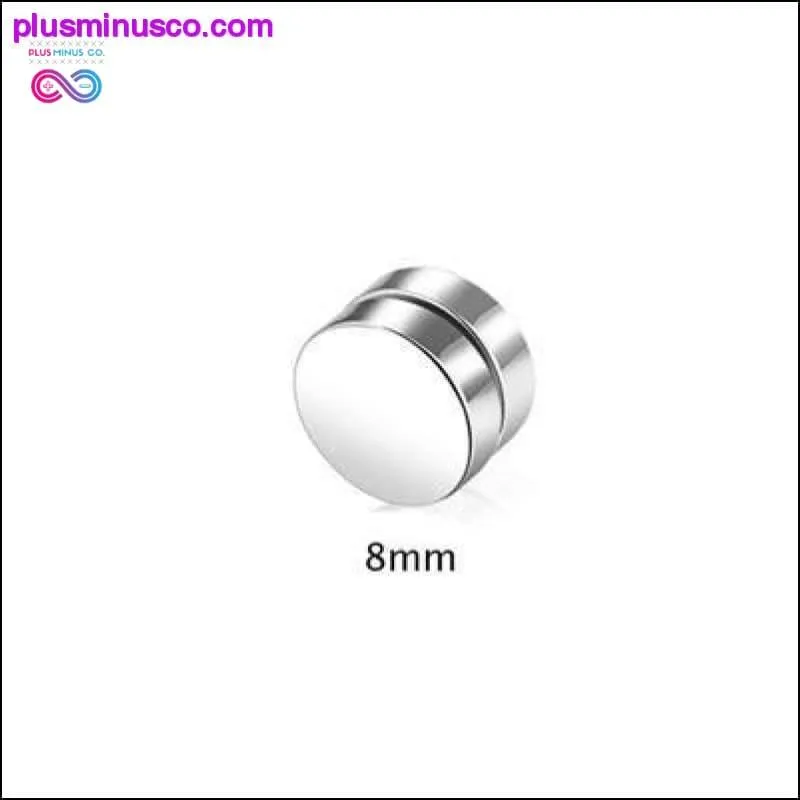 Black Silver Color Magnet Round Circle Punk Stud Stainless
