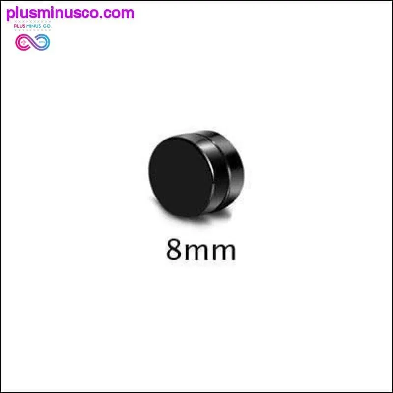 Black Silver Color Magnet Round Circle Punk Stud Stainless