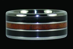 Black Wood and Koa Big Kahuna Ring
