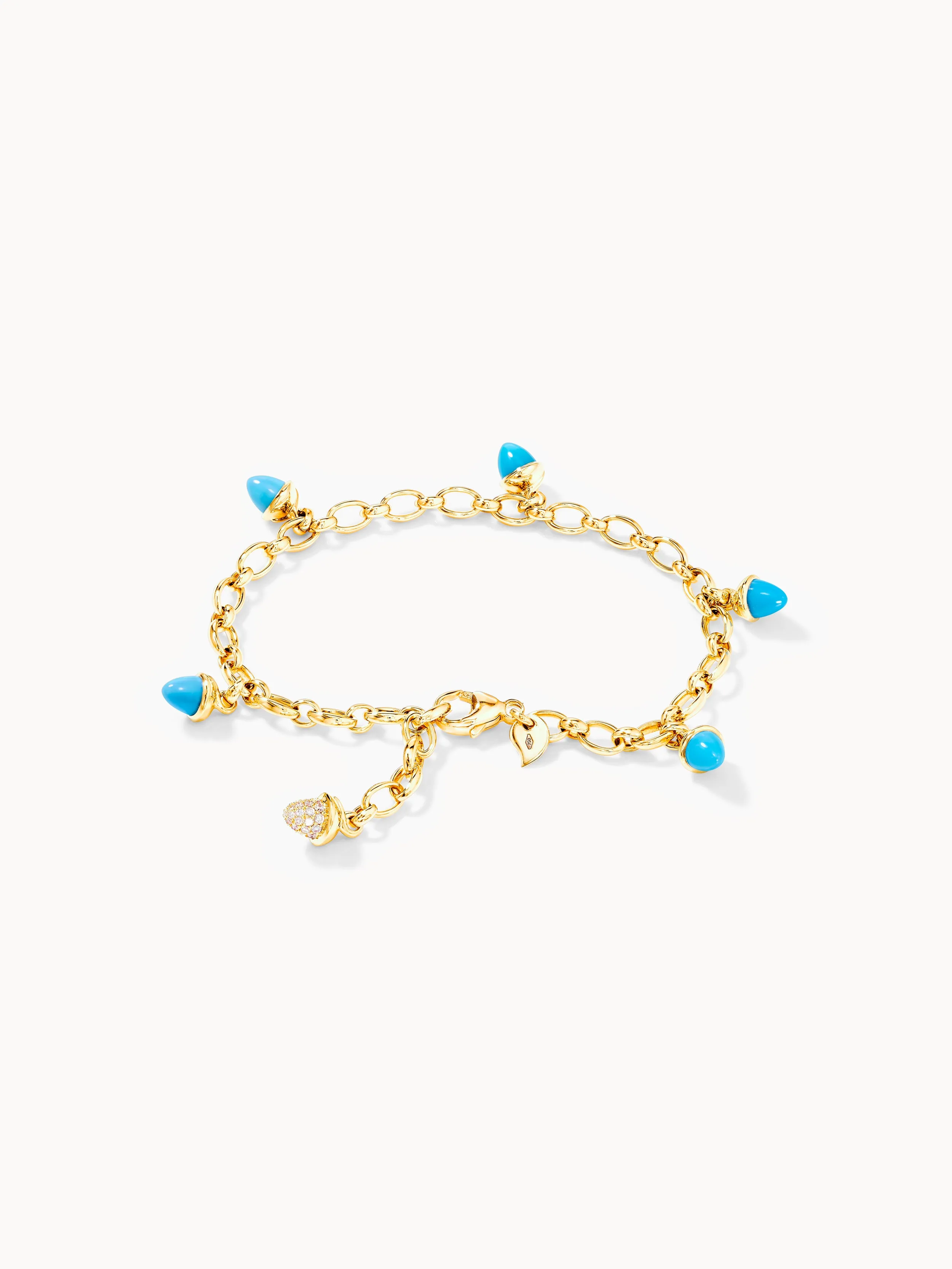 Bracelet MIKADO Charm 'Turquoise' with Diamond Pavé Turquoise