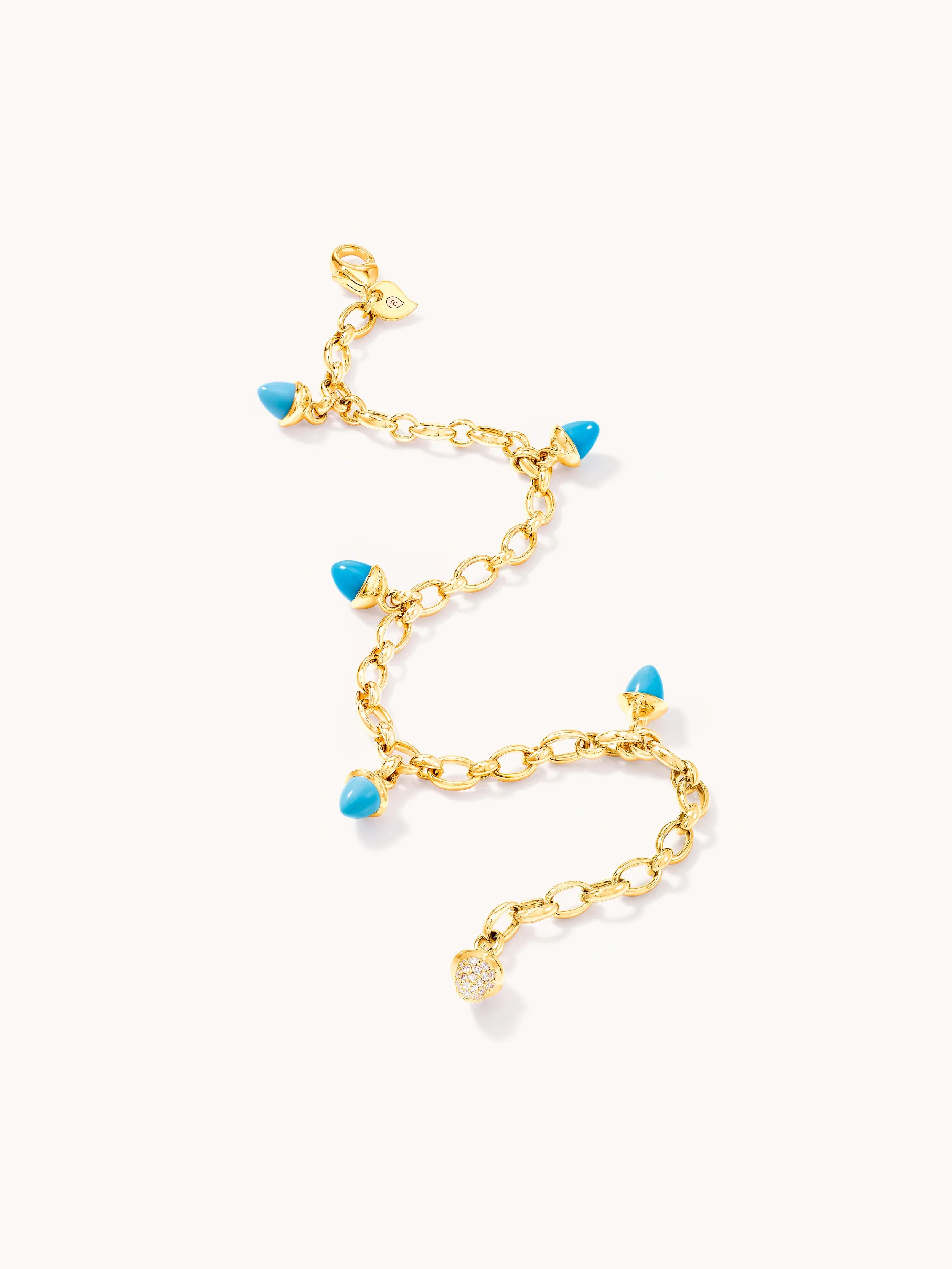 Bracelet MIKADO Charm 'Turquoise' with Diamond Pavé Turquoise