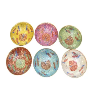 Brass Enamel Bowls Set of 3