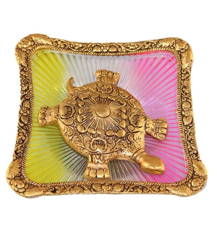 Brass Turtle on Square Plate