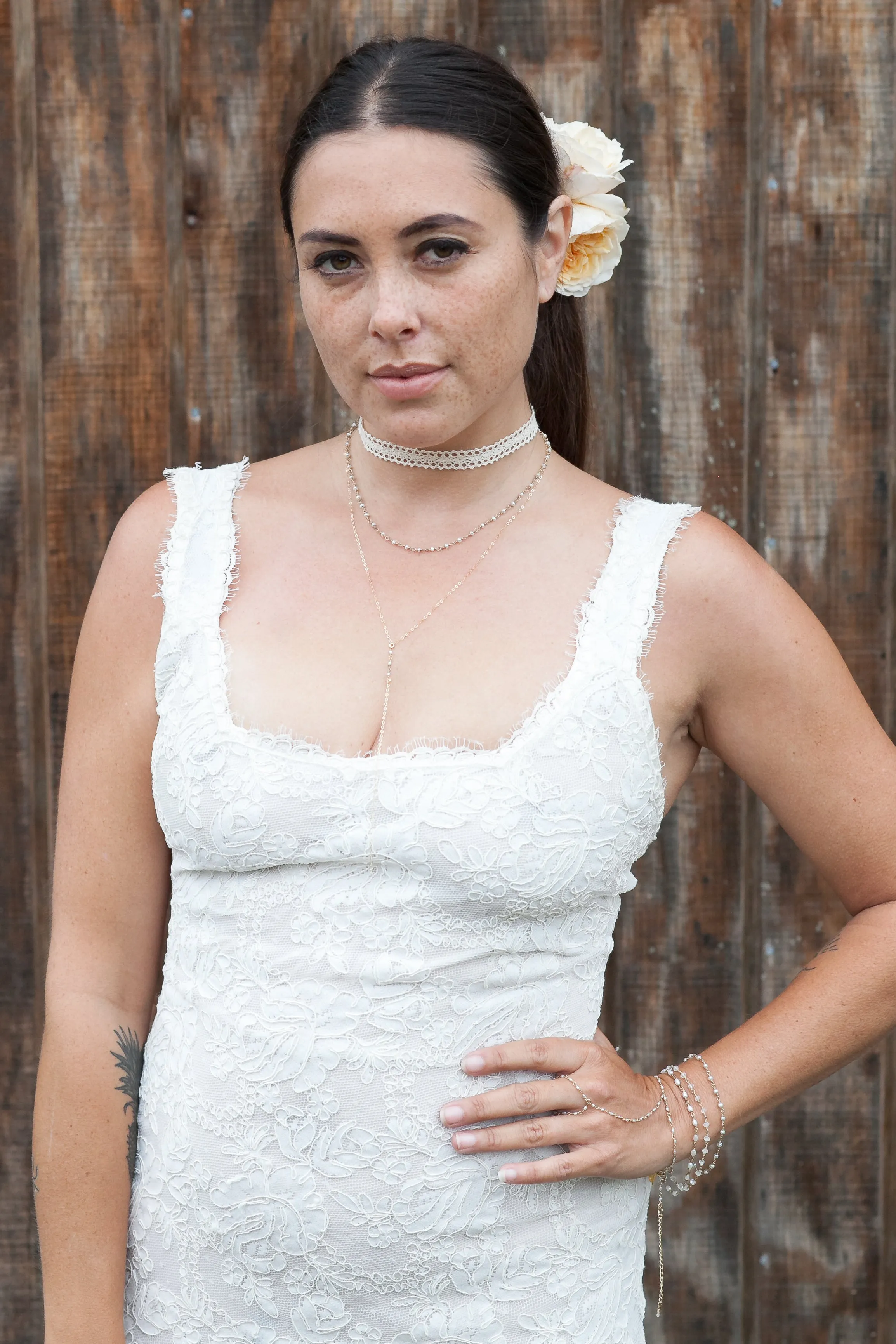 Bridal Freshwater Pearl Link Handchain