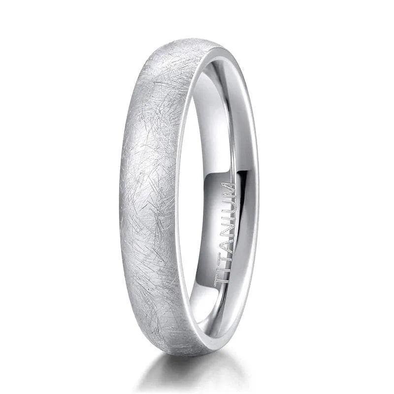 Brushed Dome Titanium Men's Wedding Band