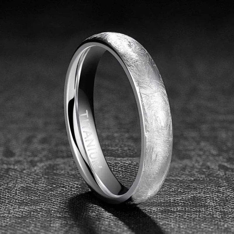Brushed Dome Titanium Men's Wedding Band