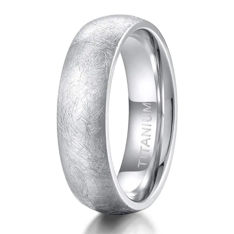 Brushed Dome Titanium Men's Wedding Band