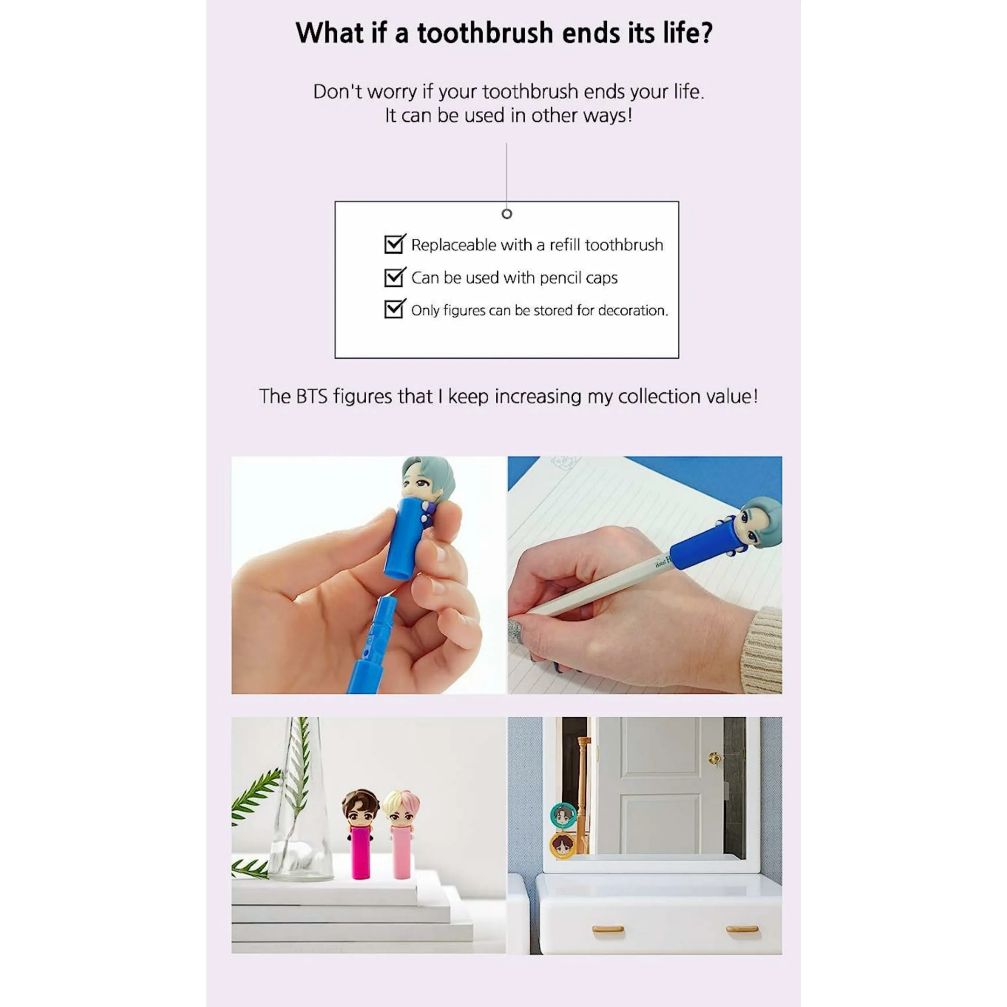 BTS Figure Toothbrush w/ Magnetic Holder