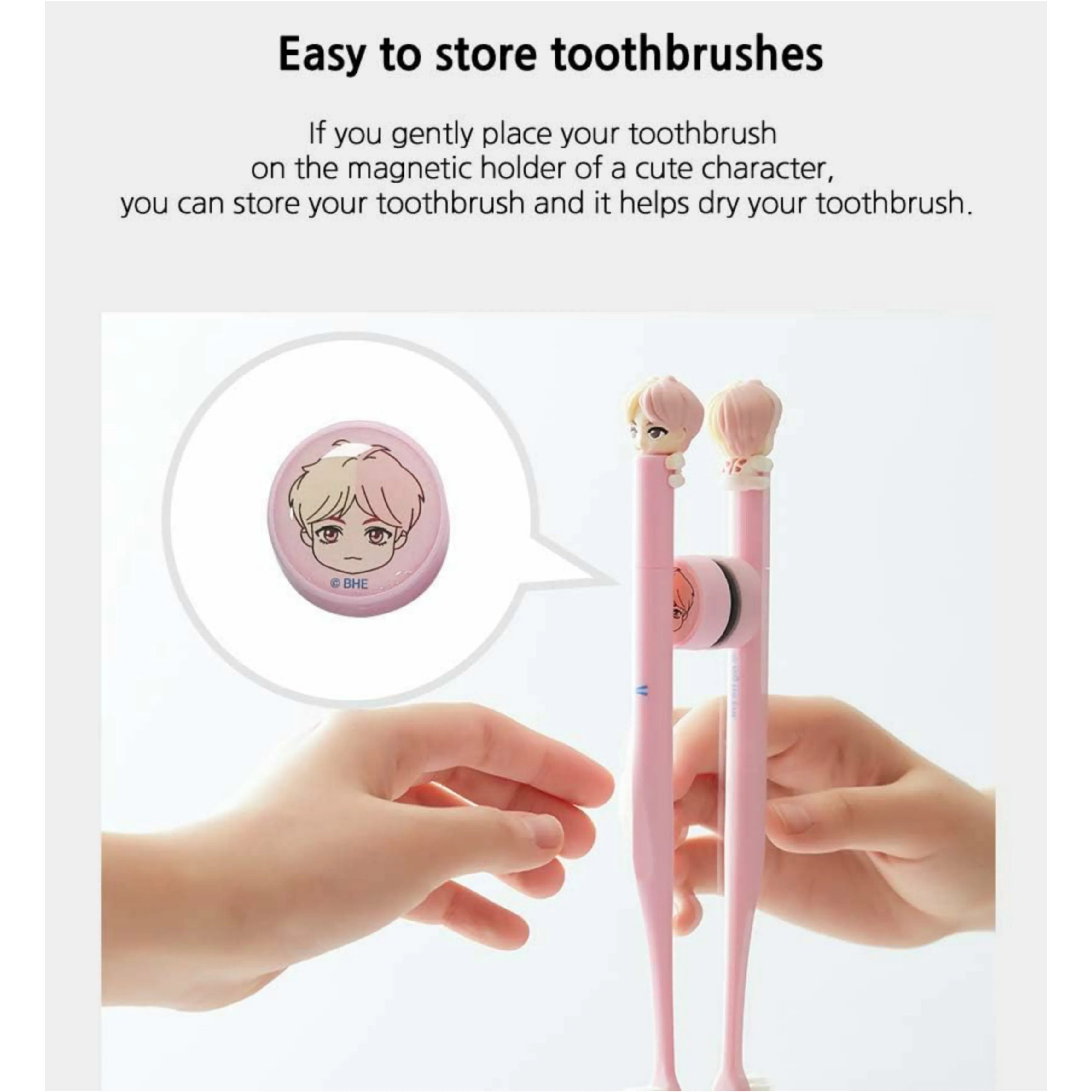 BTS Figure Toothbrush w/ Magnetic Holder