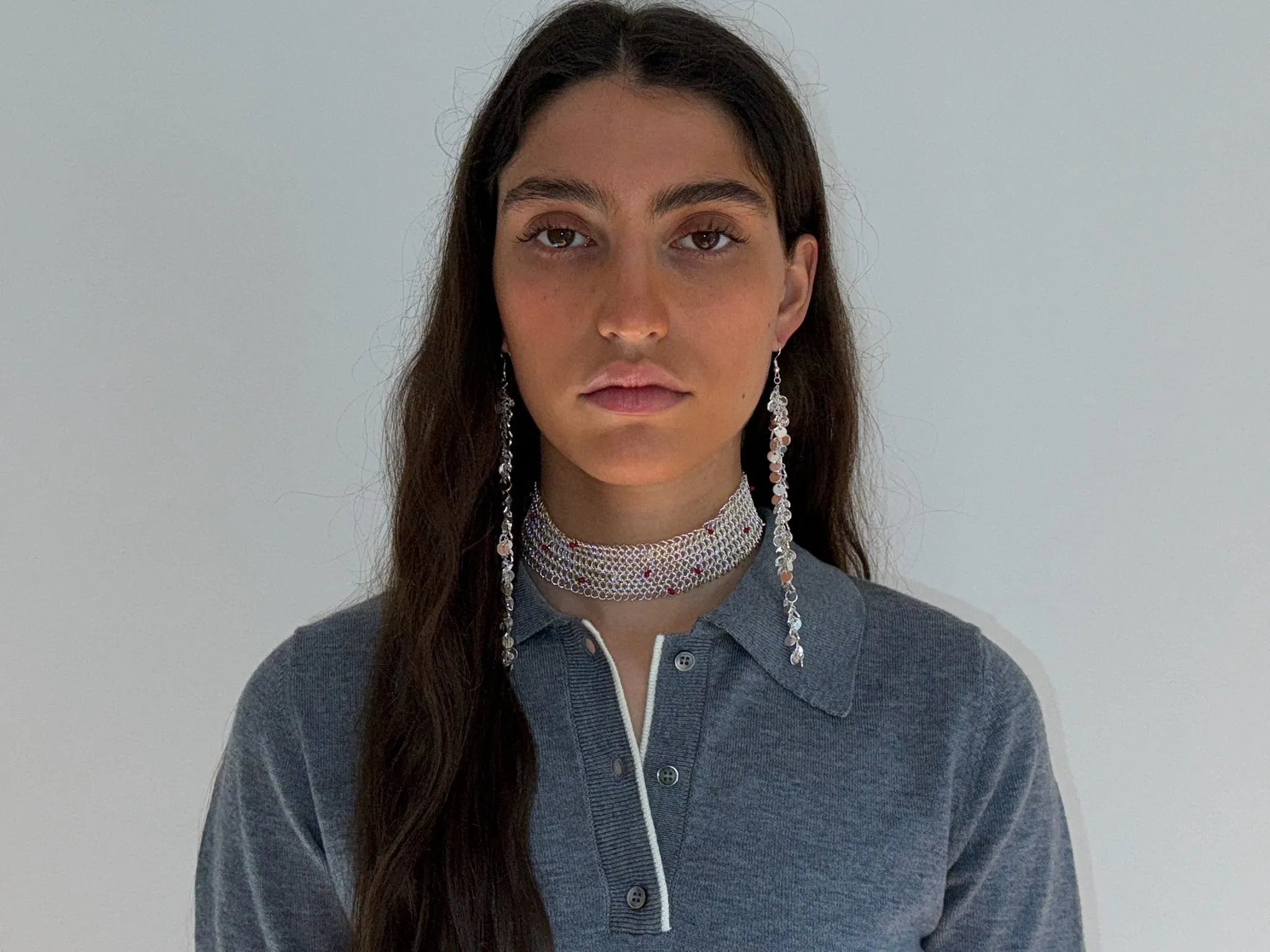 Candy Cane Silver Necklace