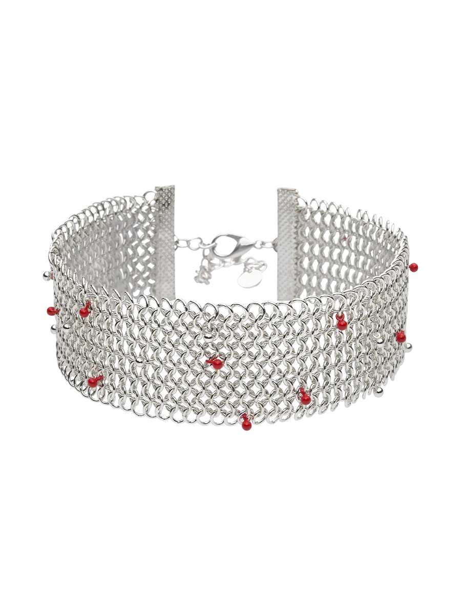 Candy Cane Silver Necklace
