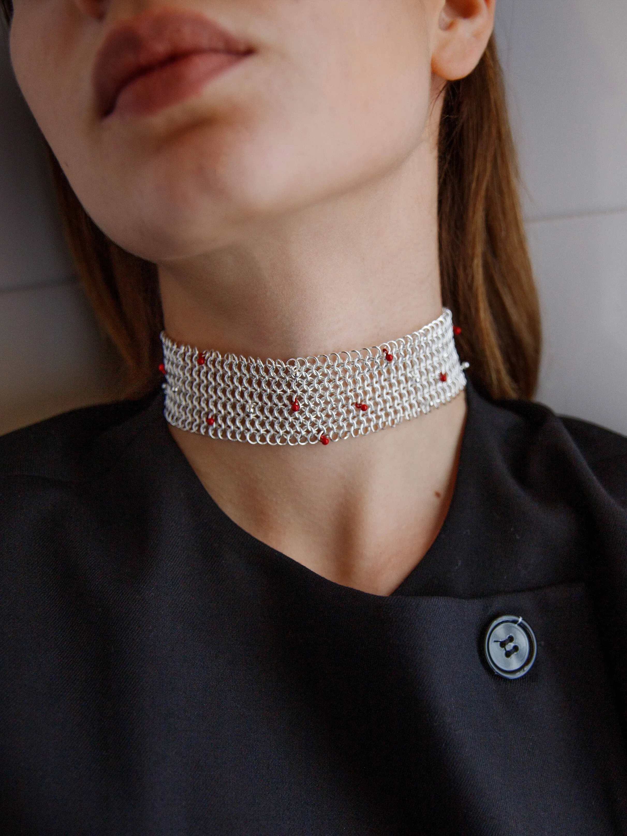 Candy Cane Silver Necklace