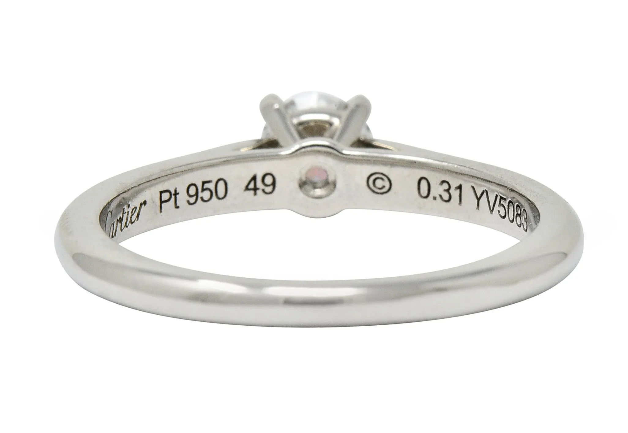 Cartier 0.31 CTW Platinum Cathedral Solitaire Engagement Ring