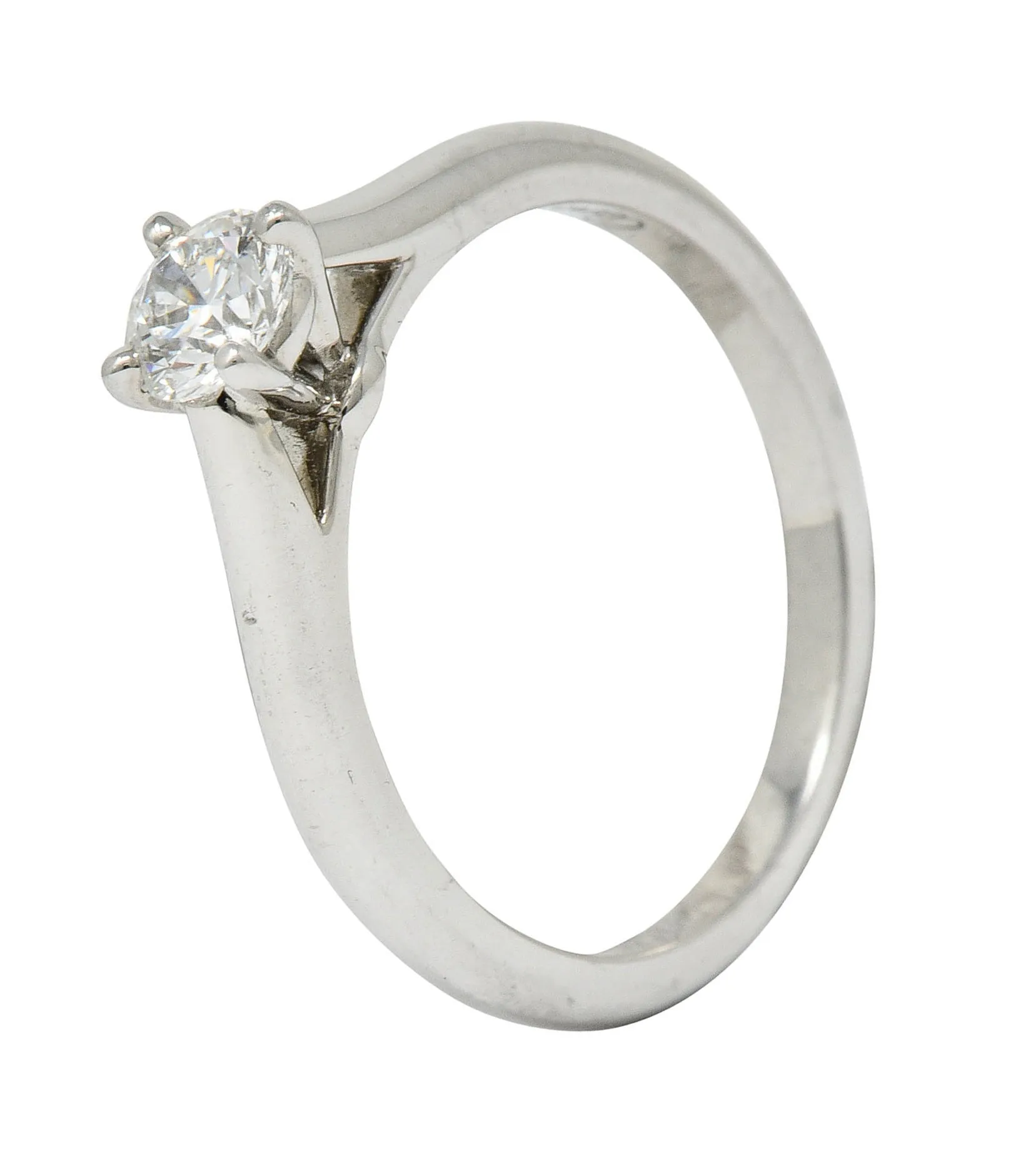 Cartier 0.31 CTW Platinum Cathedral Solitaire Engagement Ring