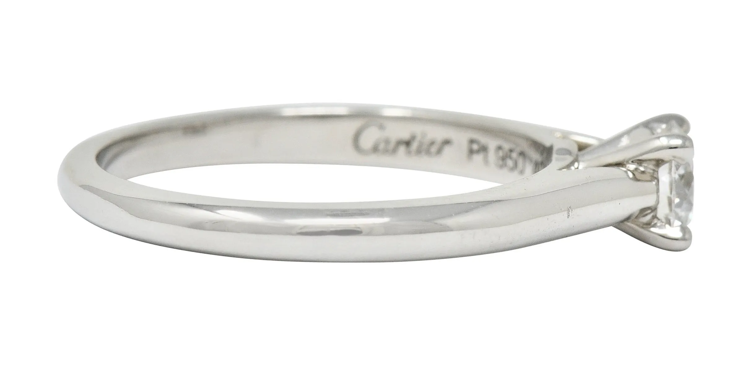 Cartier 0.31 CTW Platinum Cathedral Solitaire Engagement Ring