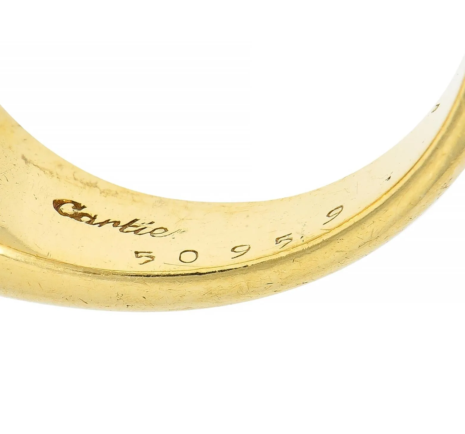 Cartier 1960's 1.22 CTW Oval Cut Diamond 18 Karat Yellow Gold Unisex Signet Ring