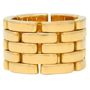 Cartier France 18 Karat Yellow Gold Wide Maillon Panthére Unisex 54 Band Ring