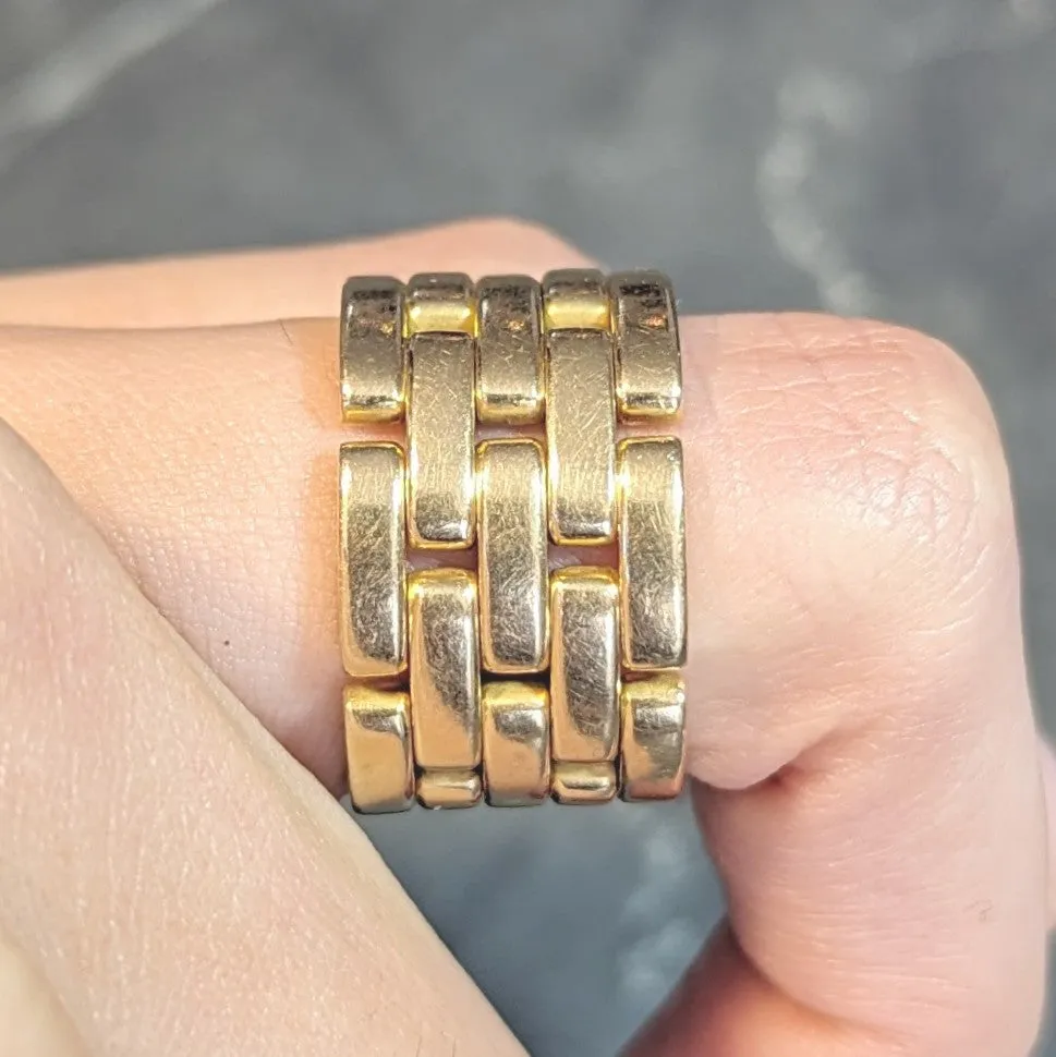 Cartier France 18 Karat Yellow Gold Wide Maillon Panthére Unisex 54 Band Ring