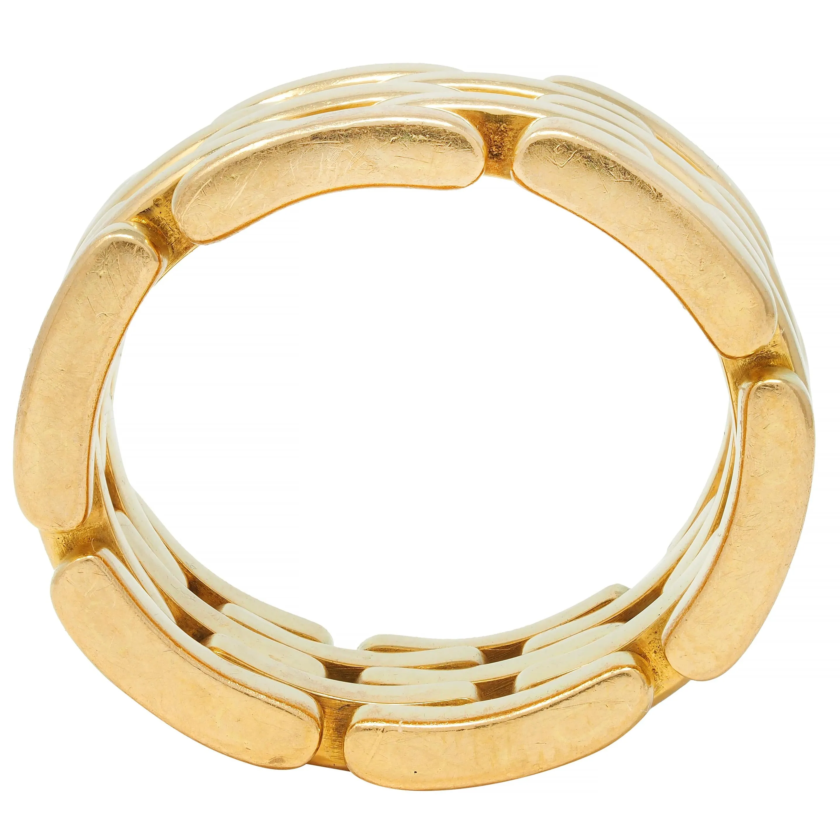 Cartier France 18 Karat Yellow Gold Wide Maillon Panthére Unisex 54 Band Ring