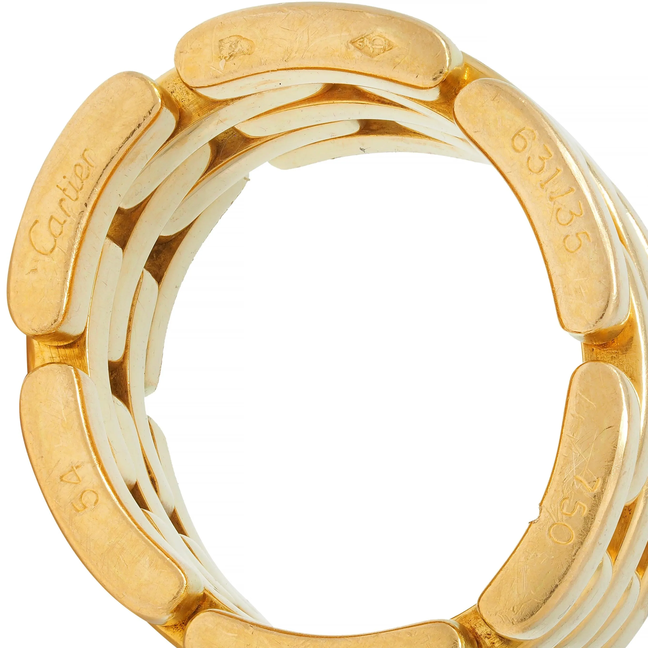 Cartier France 18 Karat Yellow Gold Wide Maillon Panthére Unisex 54 Band Ring