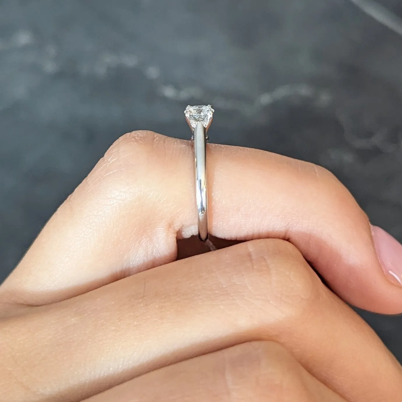 Cartier French Contemporary 0.38 CTW Diamond Platinum Solitaire Ring GIA