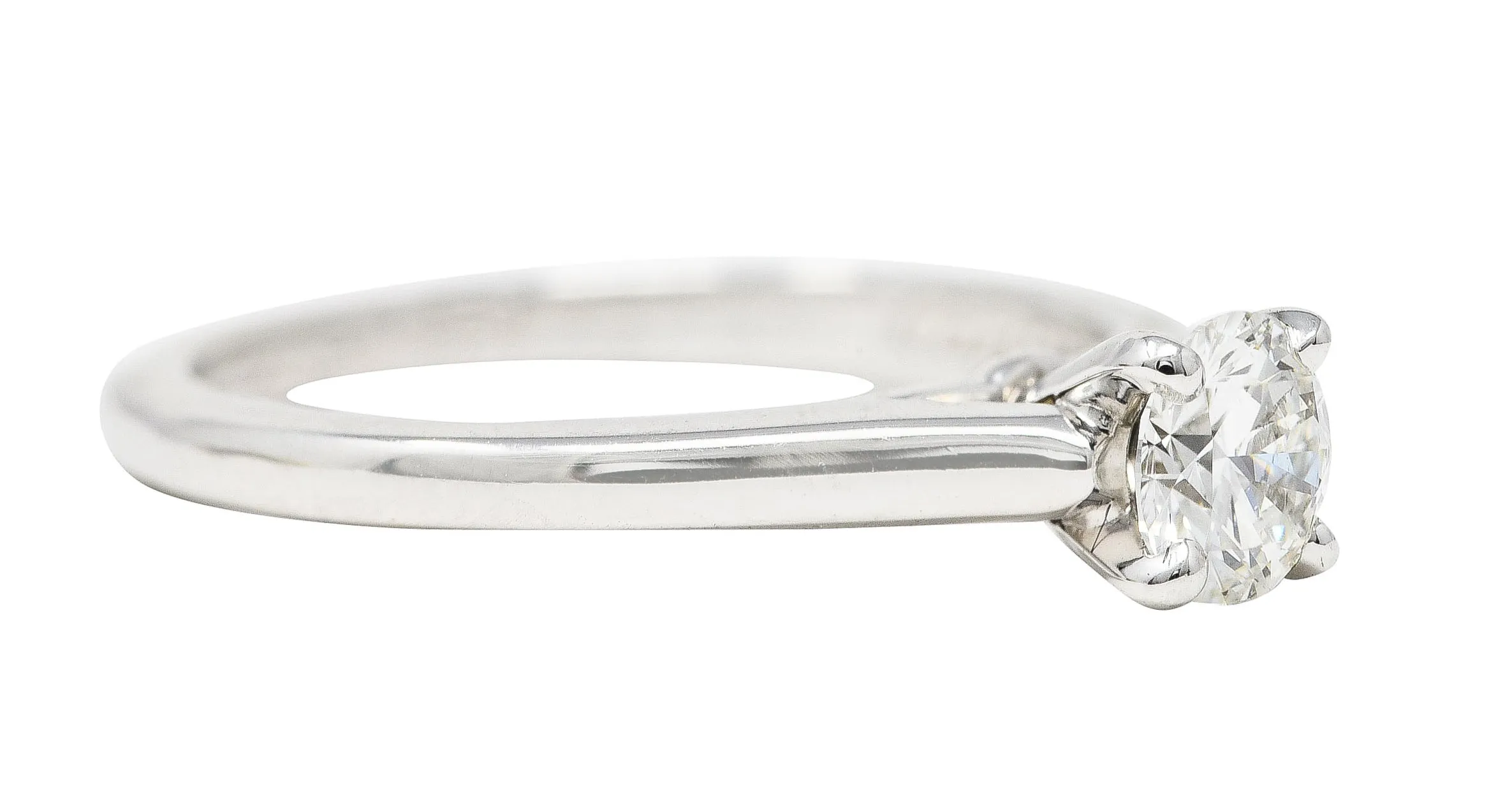 Cartier French Contemporary 0.38 CTW Diamond Platinum Solitaire Ring GIA