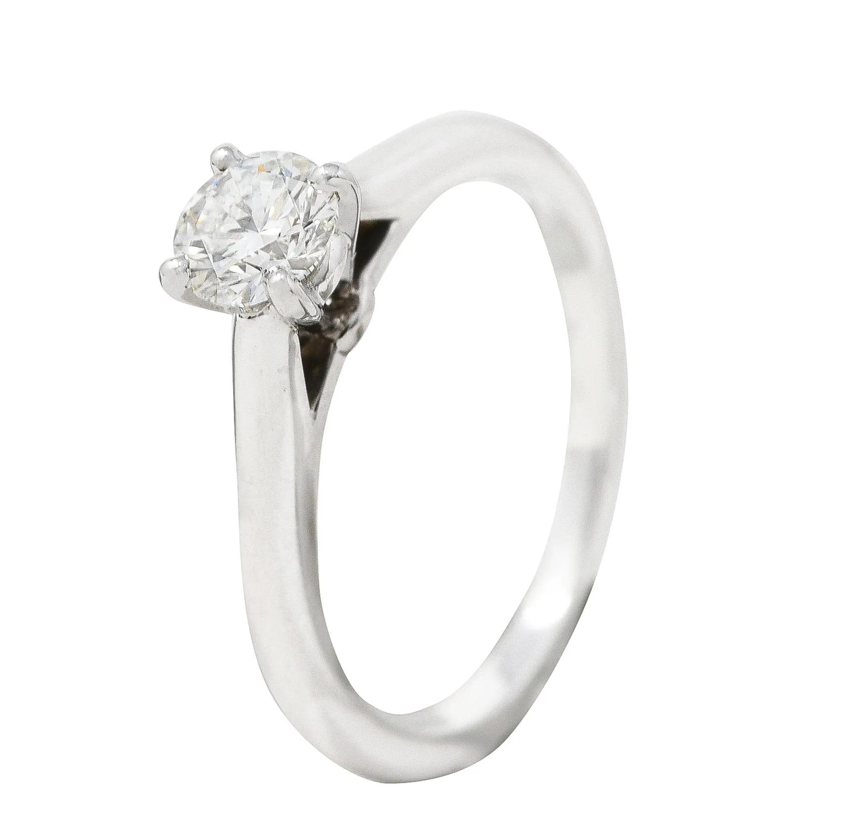 Cartier French Contemporary 0.38 CTW Diamond Platinum Solitaire Ring GIA