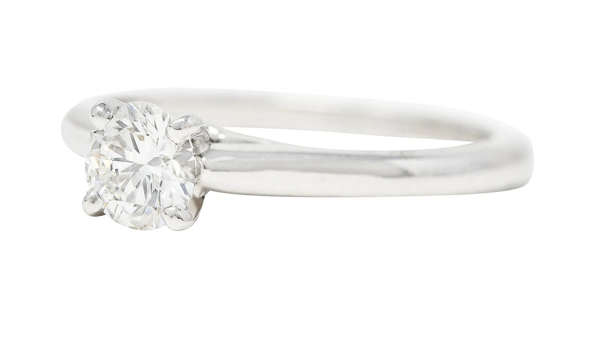 Cartier French Contemporary 0.38 CTW Diamond Platinum Solitaire Ring GIA