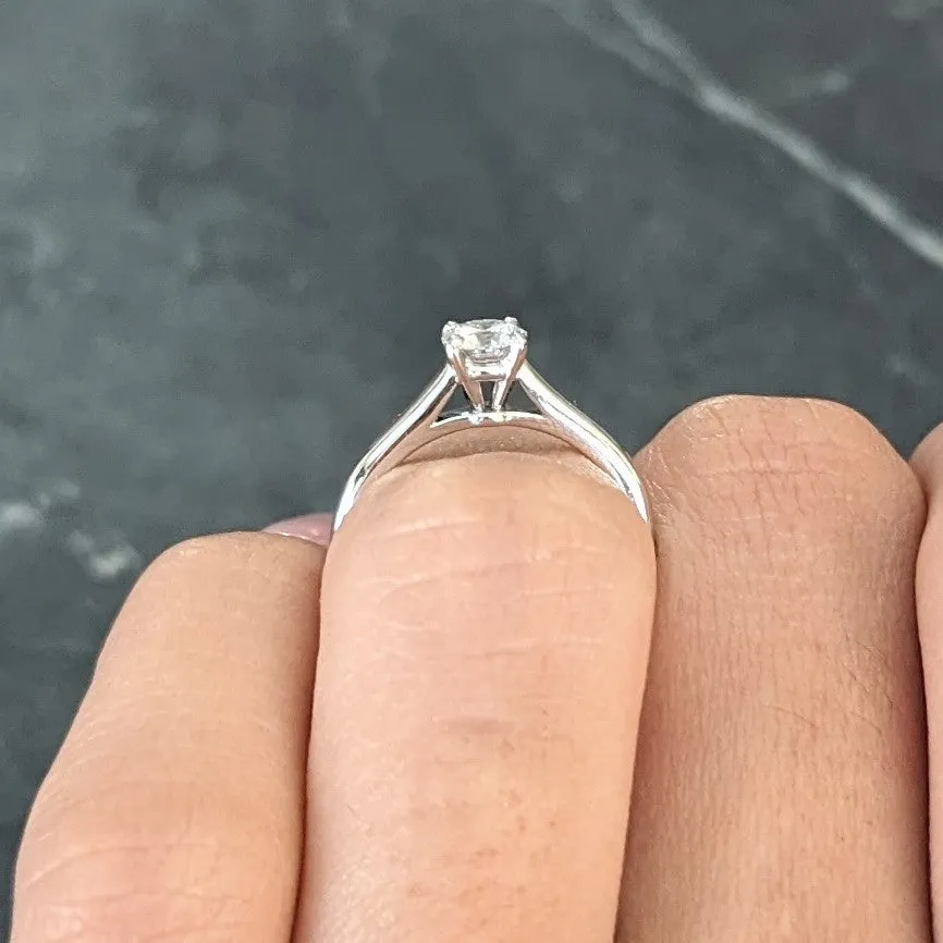 Cartier French Contemporary 0.38 CTW Diamond Platinum Solitaire Ring GIA