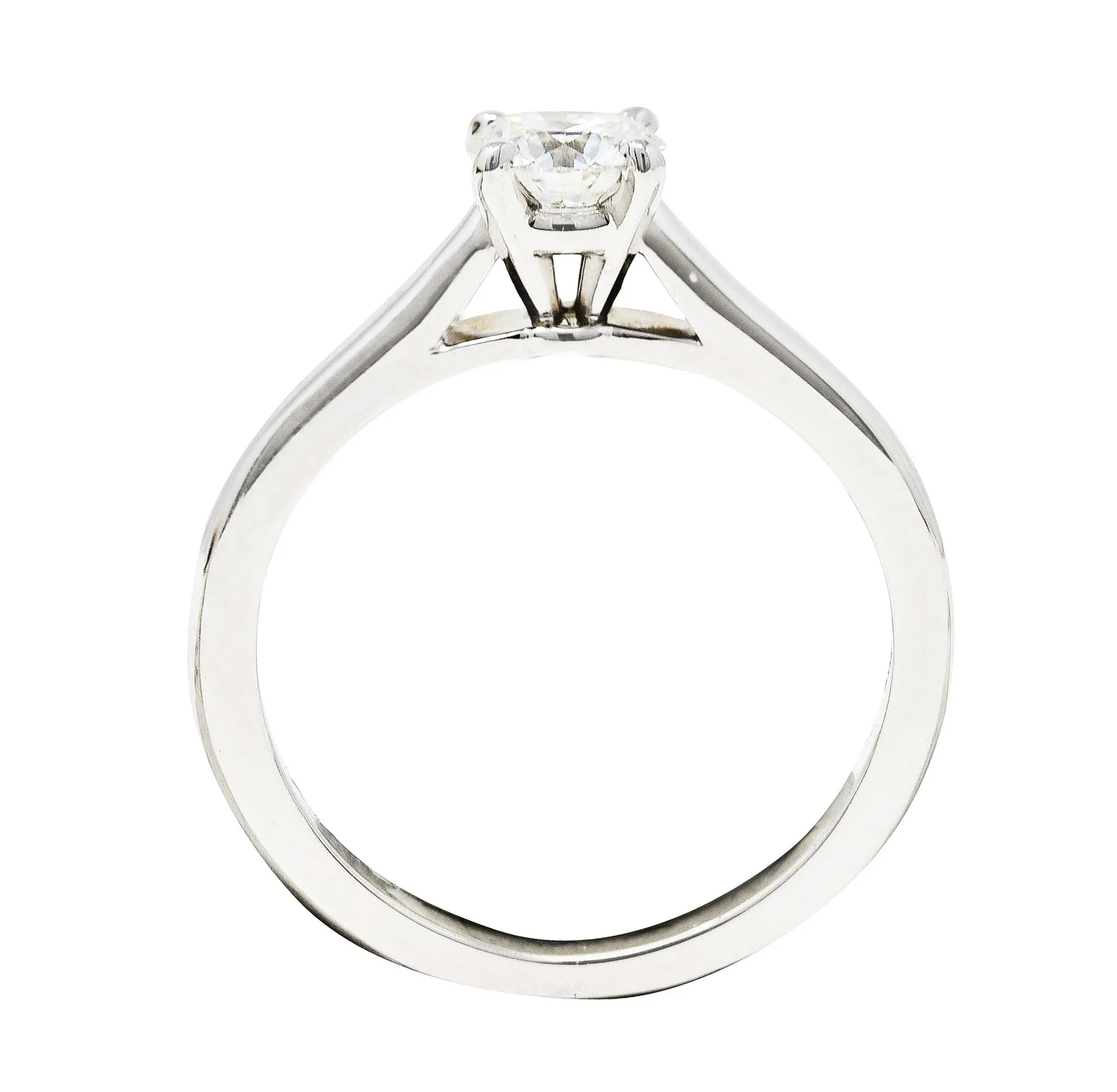 Cartier French Contemporary 0.38 CTW Diamond Platinum Solitaire Ring GIA