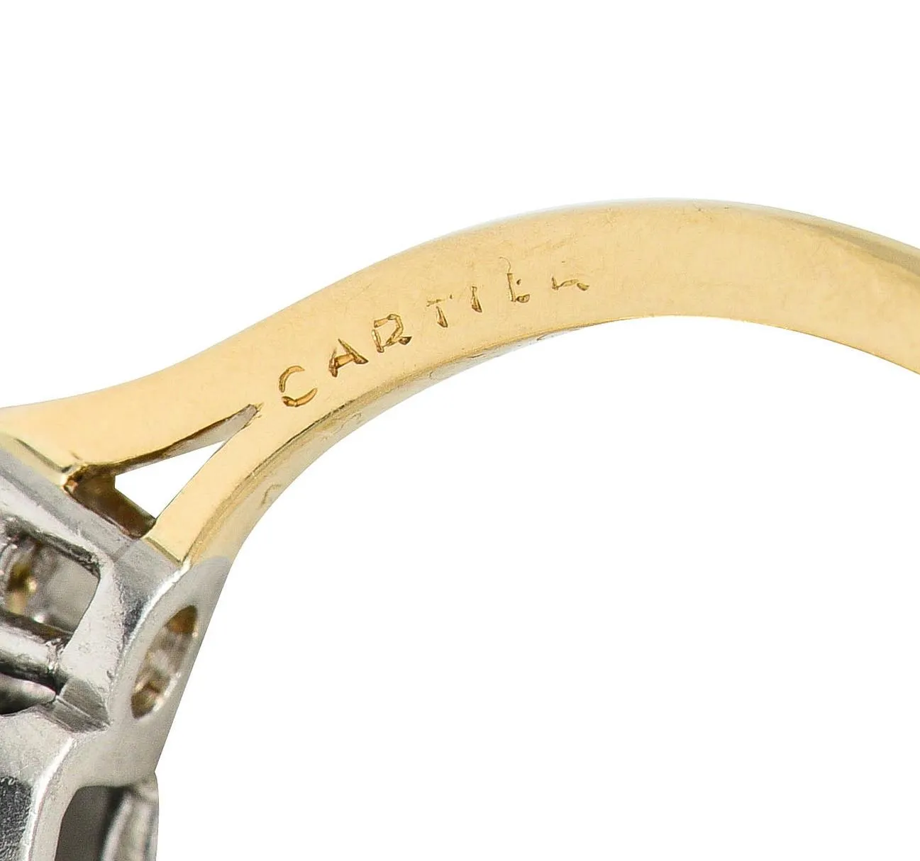 Cartier Mid-Century 1.66 CTW Alexandrite Diamond Platinum 14 Karat Yellow Gold Vintage Ring
