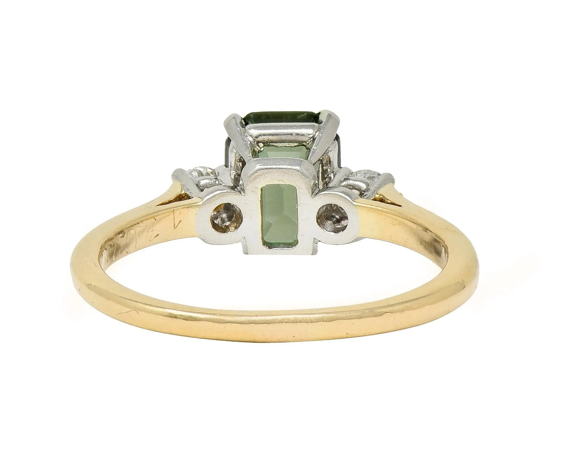 Cartier Mid-Century 1.66 CTW Alexandrite Diamond Platinum 14 Karat Yellow Gold Vintage Ring