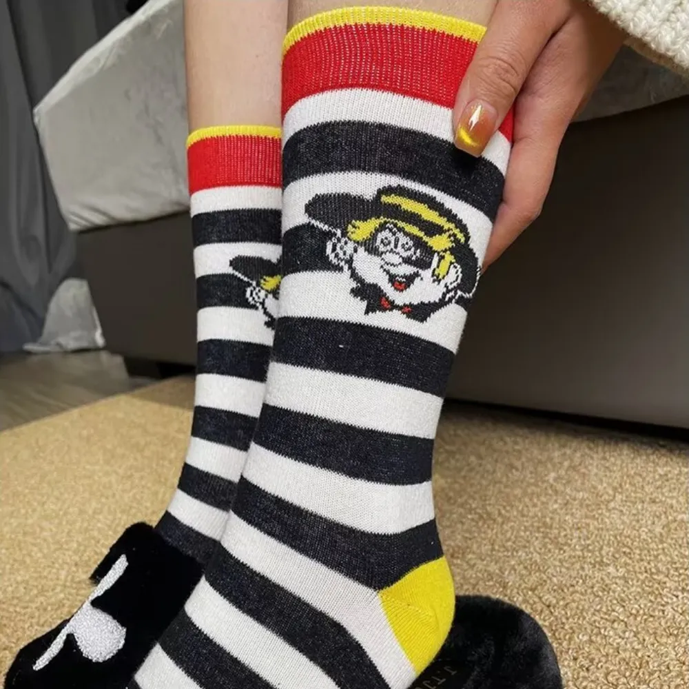 Cartoon Rabbit Striped Socks