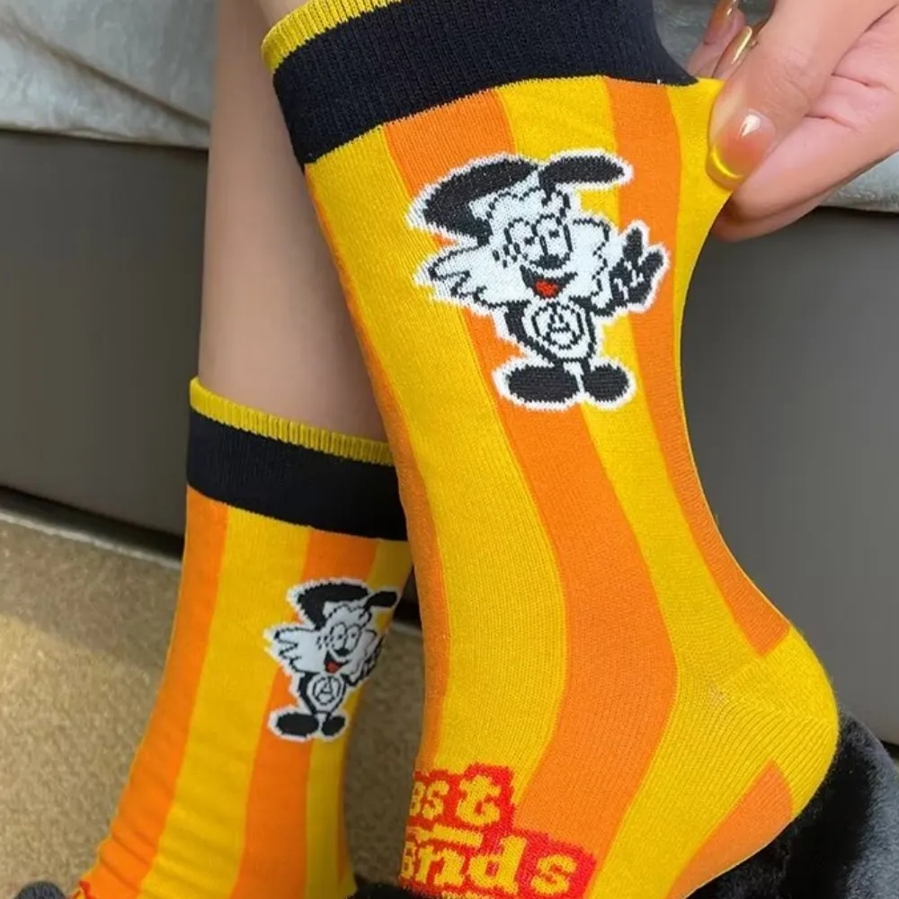 Cartoon Rabbit Striped Socks