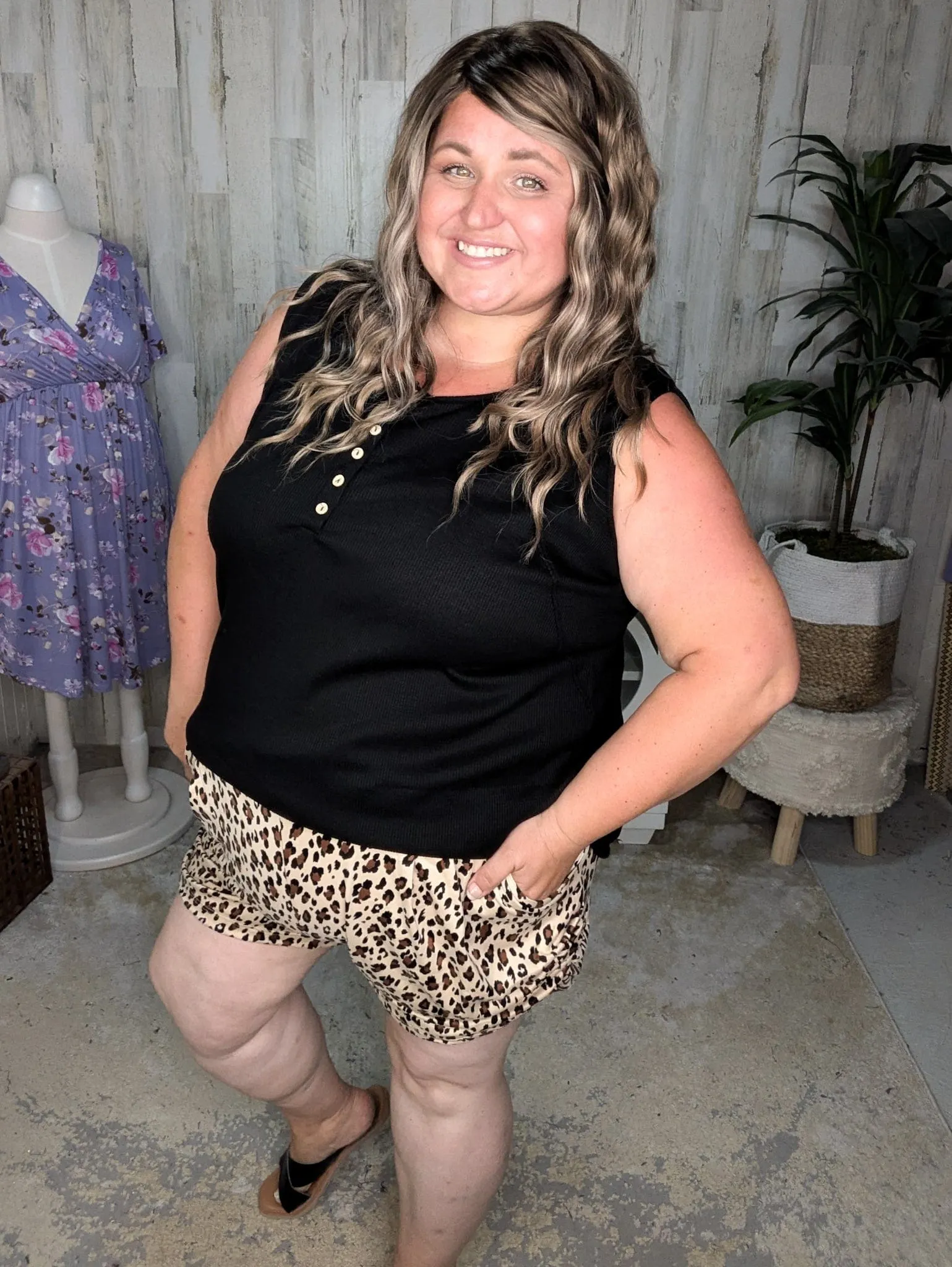 Cassidy Draped Harem Shorts in Taupe Animal Print