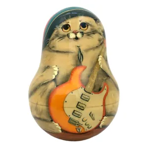 Cat Musician Roly Poly Doll