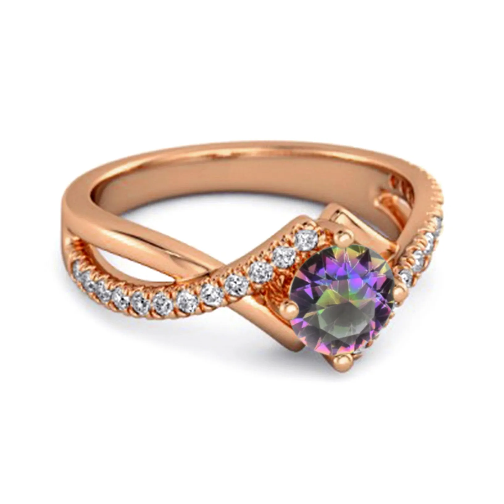 Classic & Elegant 0.25 Ctw Mystic Topaz Solitaire Accents Women Ring